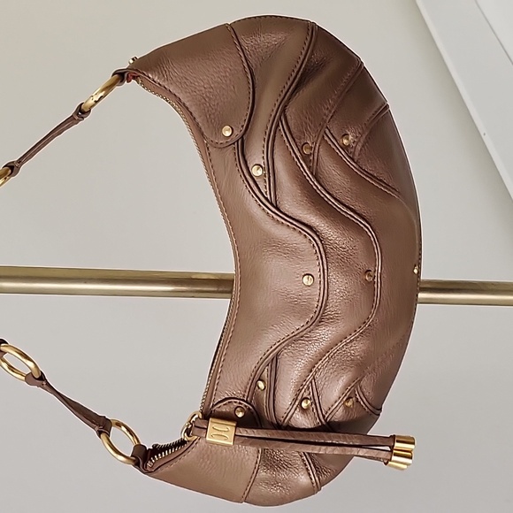 Cole Haan Gold Fish F05 Pebbled Leather Hobo/Soho Handbag Purse With Wallet - Picture 3 of 16